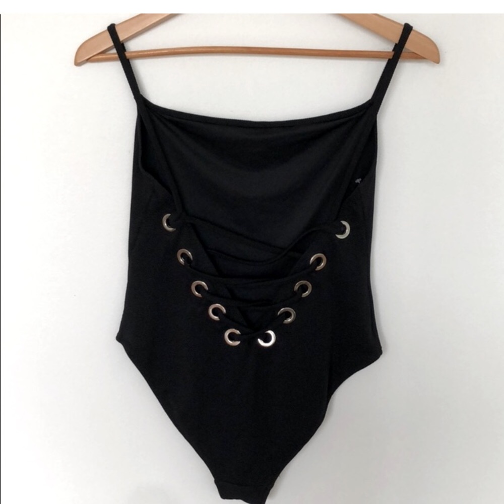 Zara black one piece swimsuit L NEW